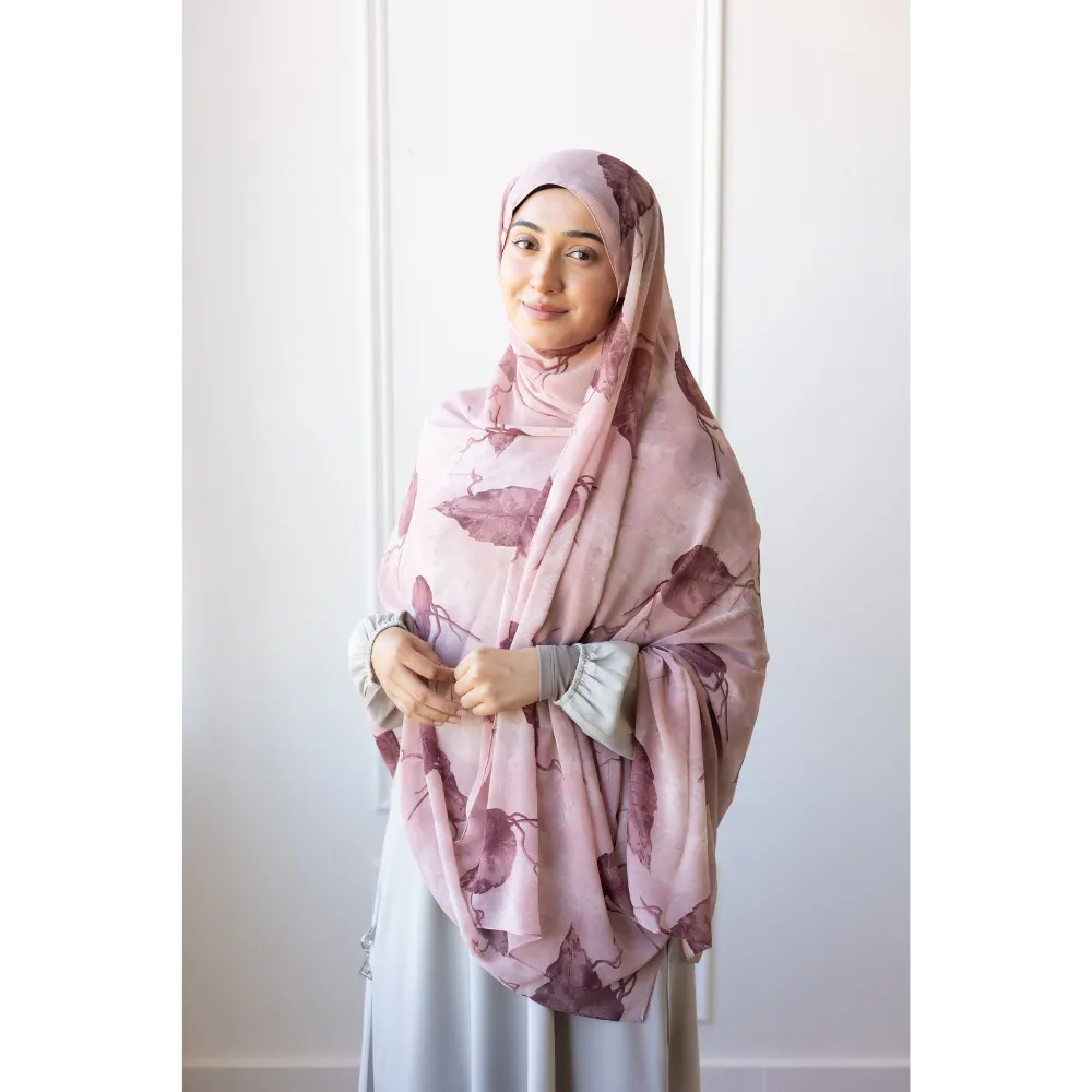 Printed Chiffon Hijab - Carnation