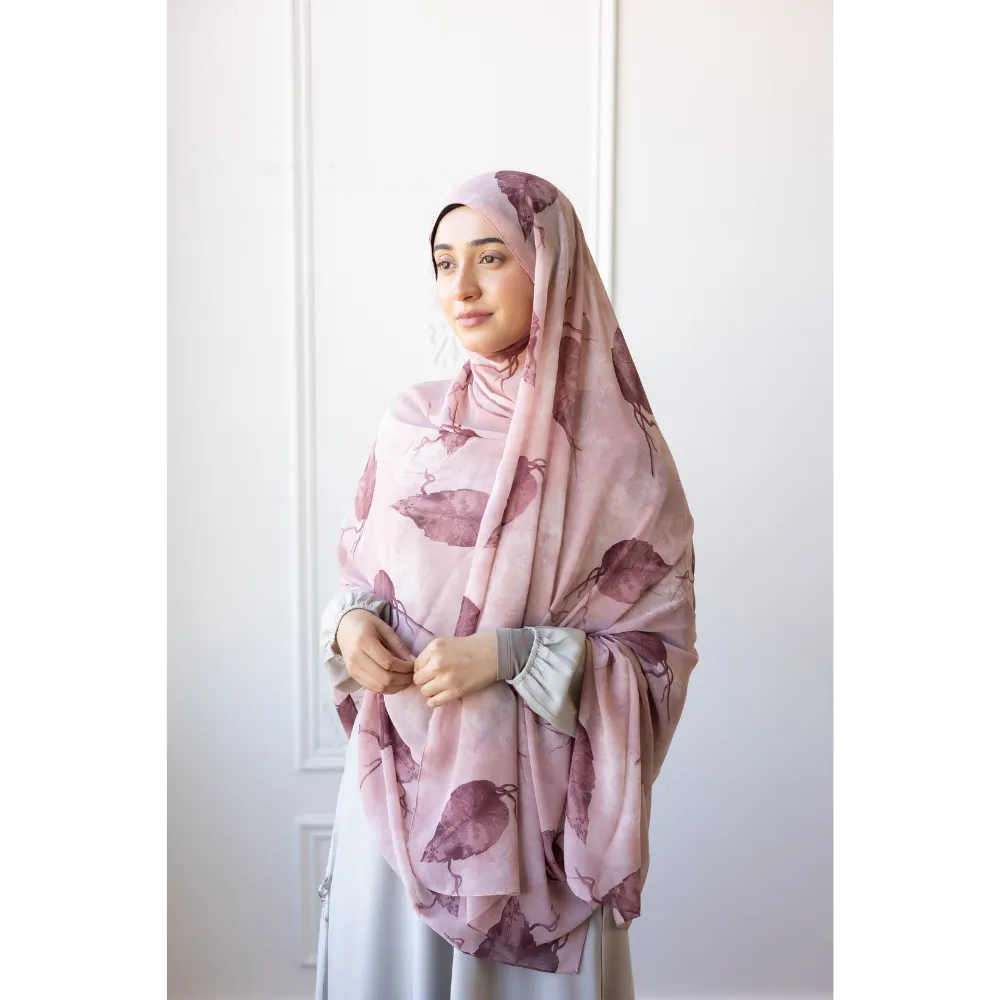 Printed Chiffon Hijab - Carnation