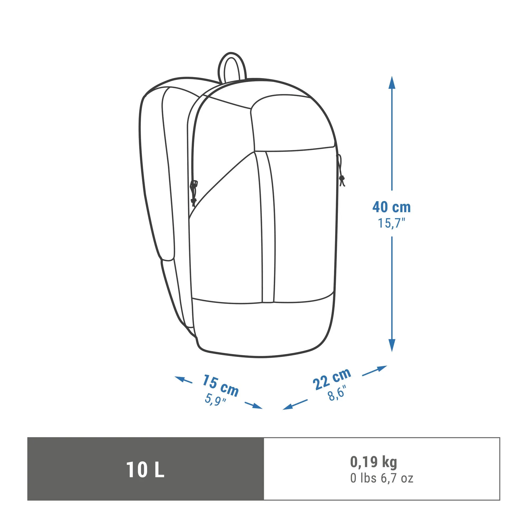 Quechua NH Arpenaz 100 10 L Hiking Backpack