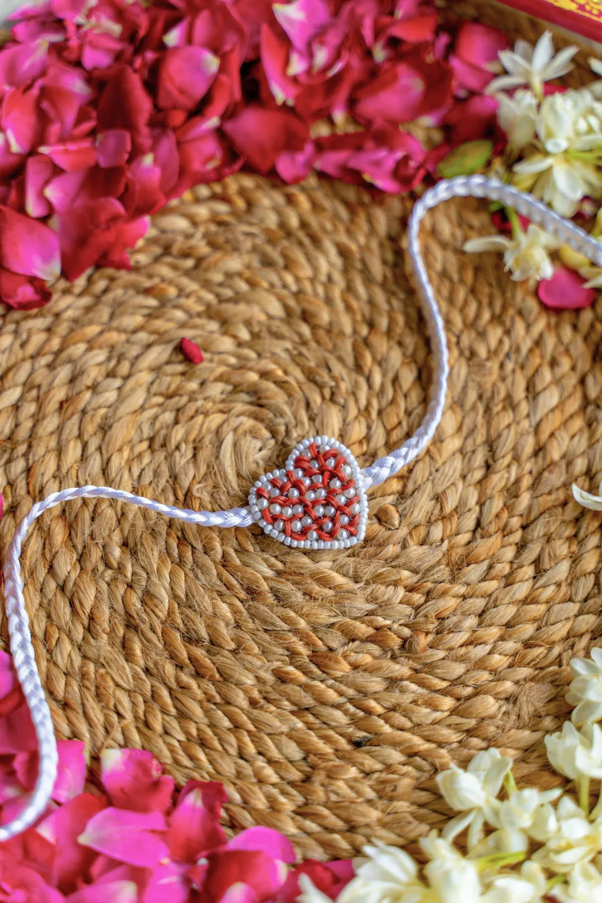 Radiant Love Knot Embroidered Rakhi