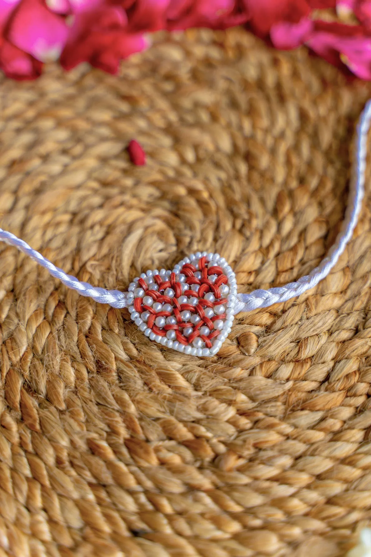 Radiant Love Knot Embroidered Rakhi