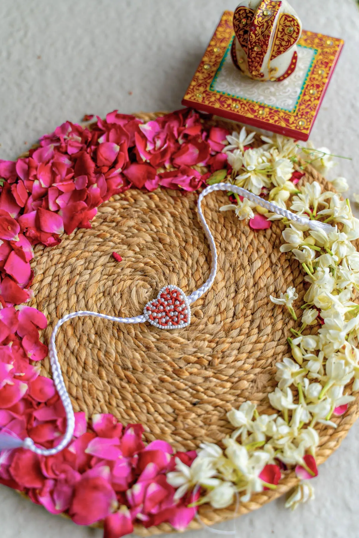 Radiant Love Knot Embroidered Rakhi