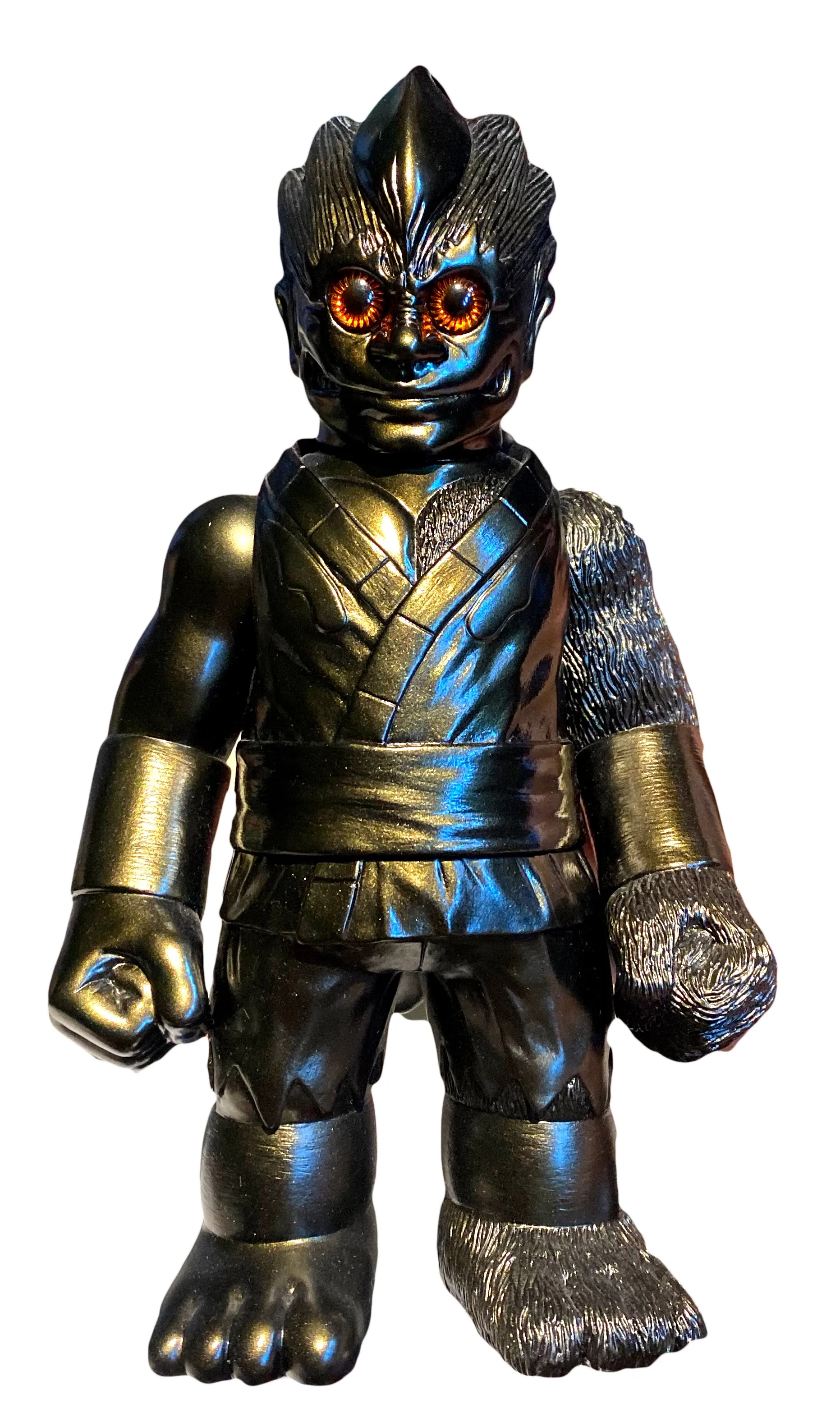 RealxHead ShintoSan Black Metallic Silver Color Sofubi Soft Vinyl Figure Designer Toy