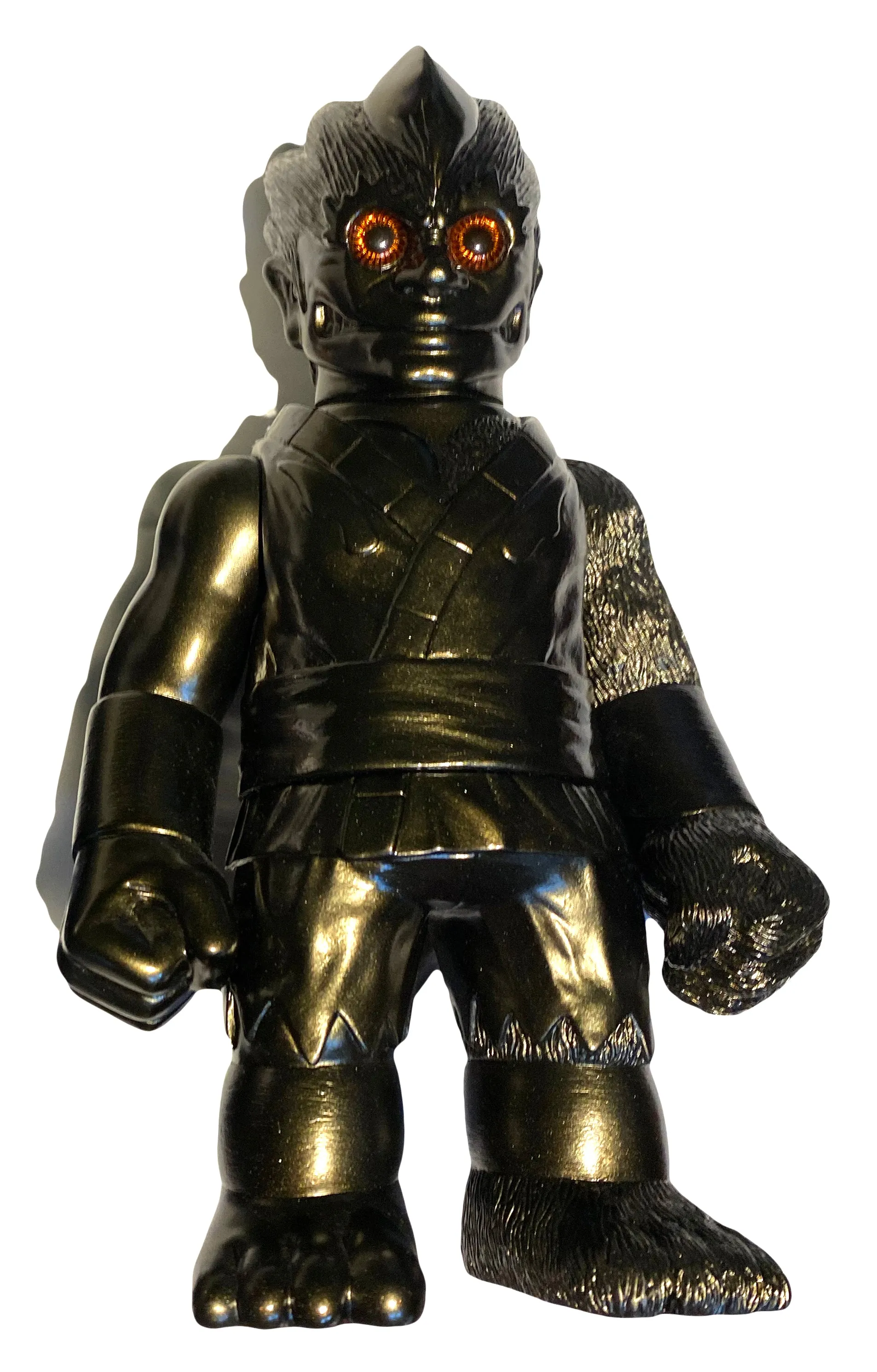 RealxHead ShintoSan Black Metallic Silver Color Sofubi Soft Vinyl Figure Designer Toy