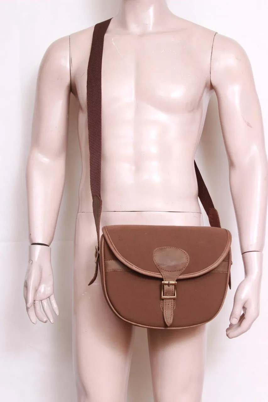 Rich Brown Leather Shooting Bag | High-Quality Canvas Cartridge Pouches