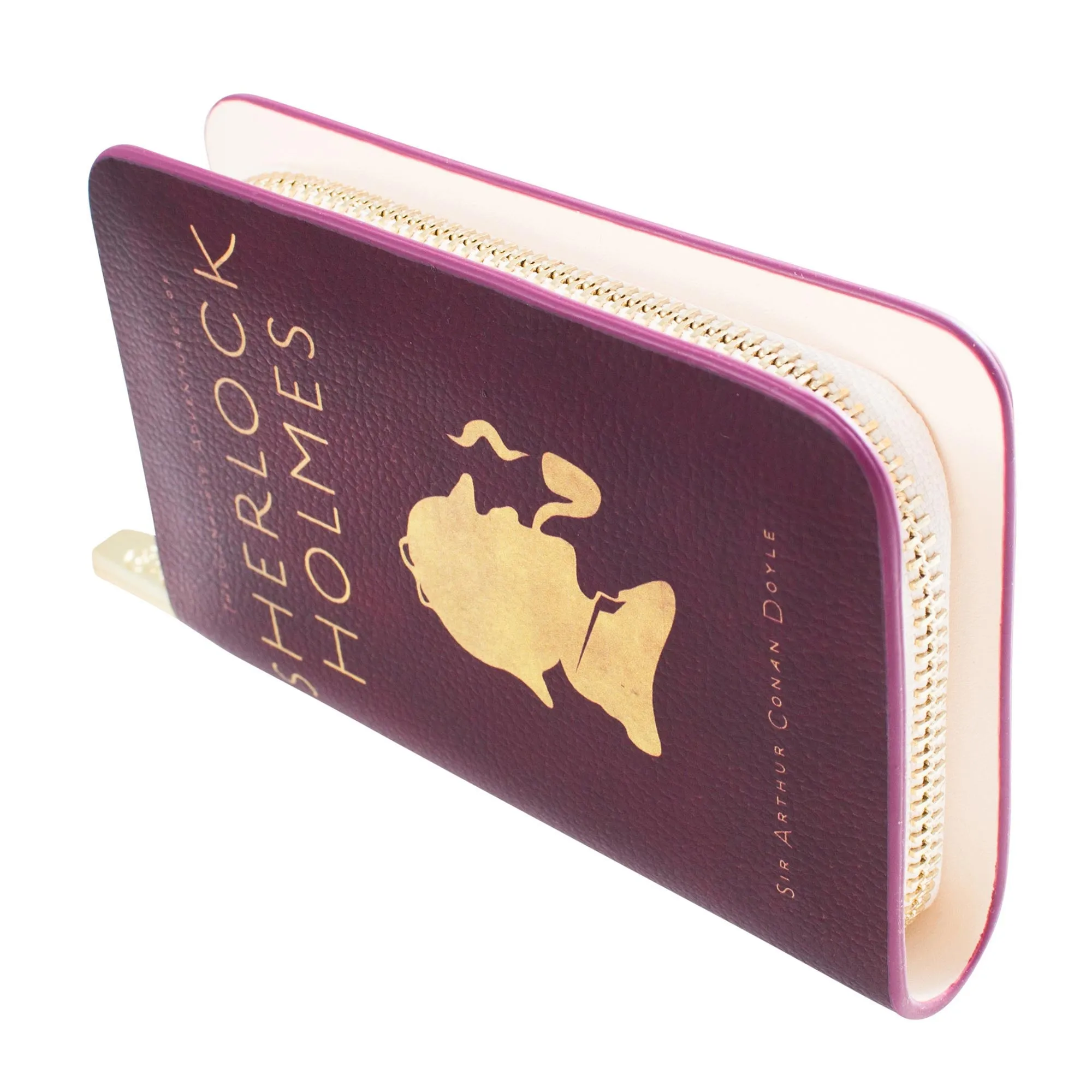 Sherlock Holmes Silhouette Zip Around Purse