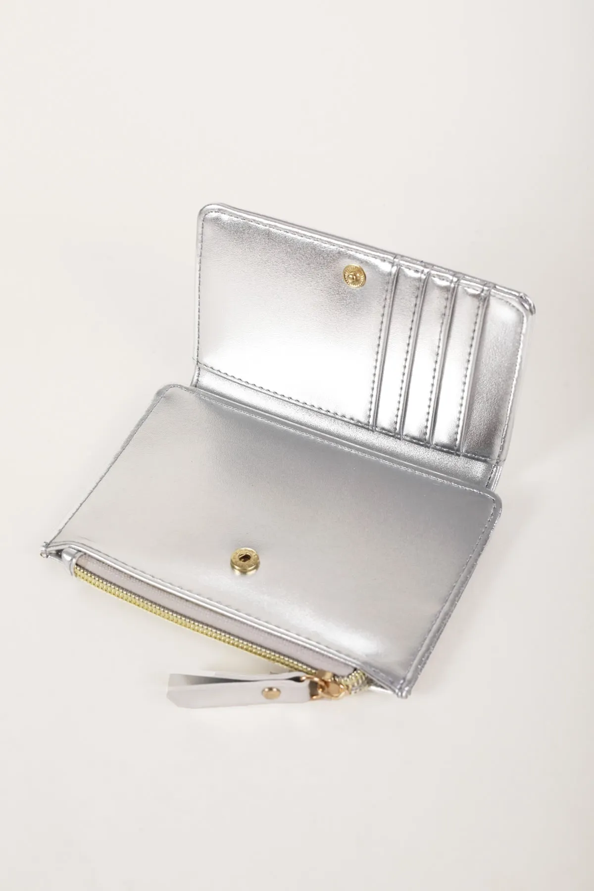 Silver Metallic Purse & Key Ring Gift Set