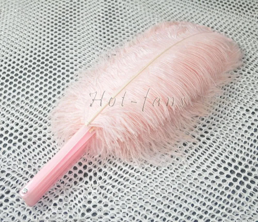 Single layer blush Beginner’s Ostrich Feather Fan 25"x 45"