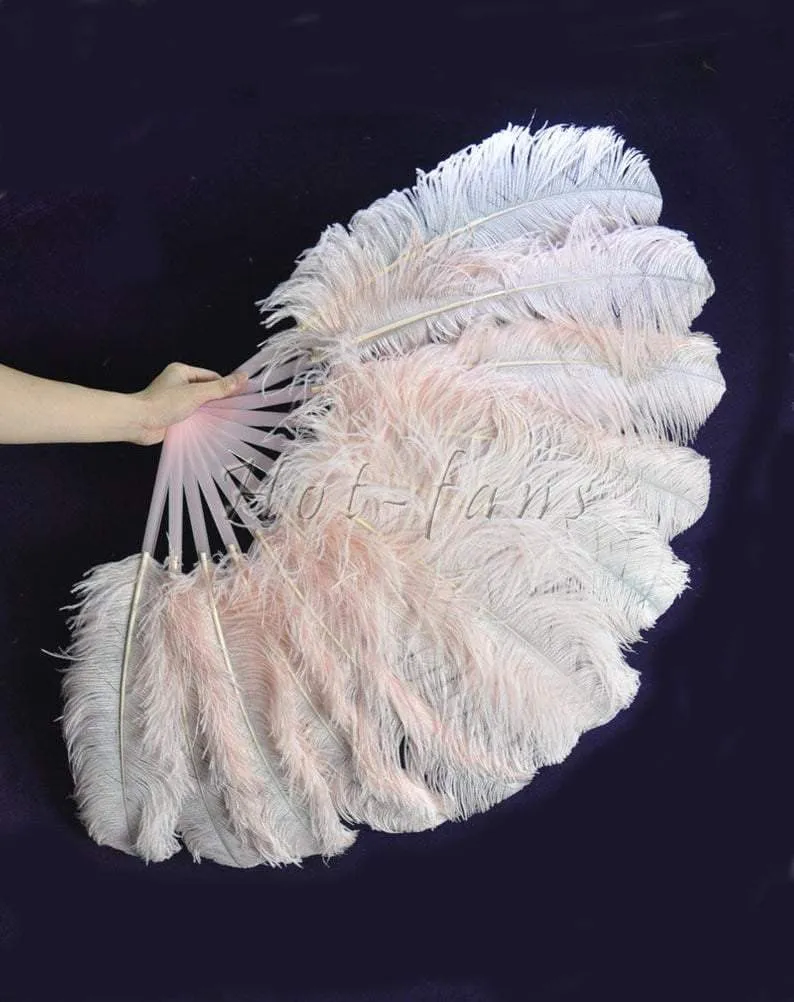 Single layer blush Beginner’s Ostrich Feather Fan 25"x 45"