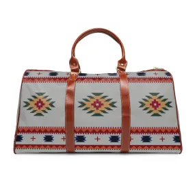 Southwestern Bags & Purses Waterproof Travel Bag Faux Leather Bag Gold Zipper All Over Print Duffel Bag Boho Sedona Clouds