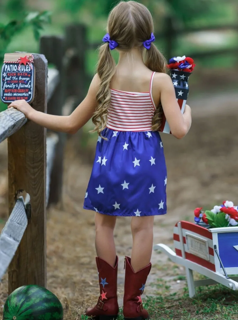 Spangled Banner Lace Trim Dress