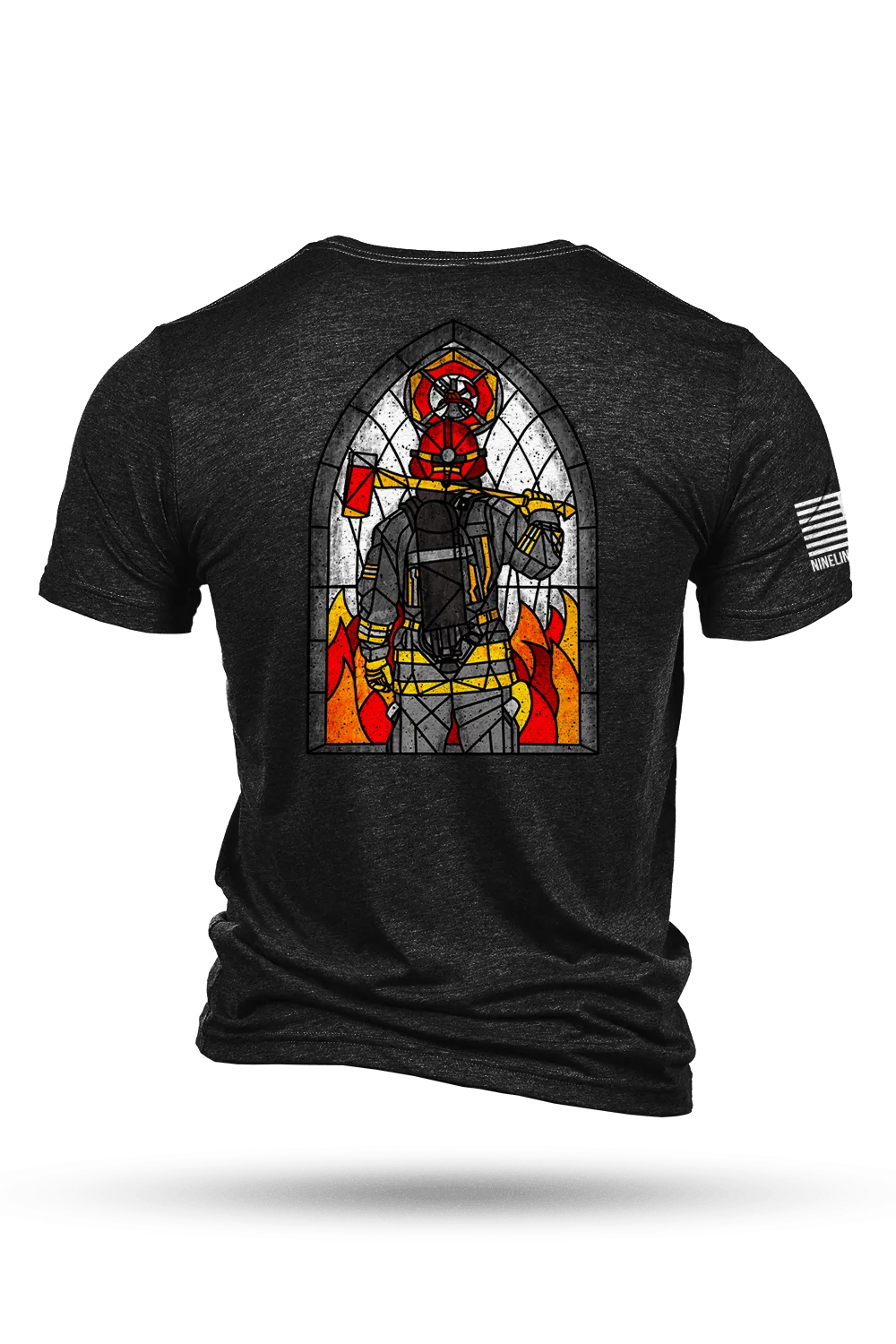 Stained Glass Firefighter - T-Shirt