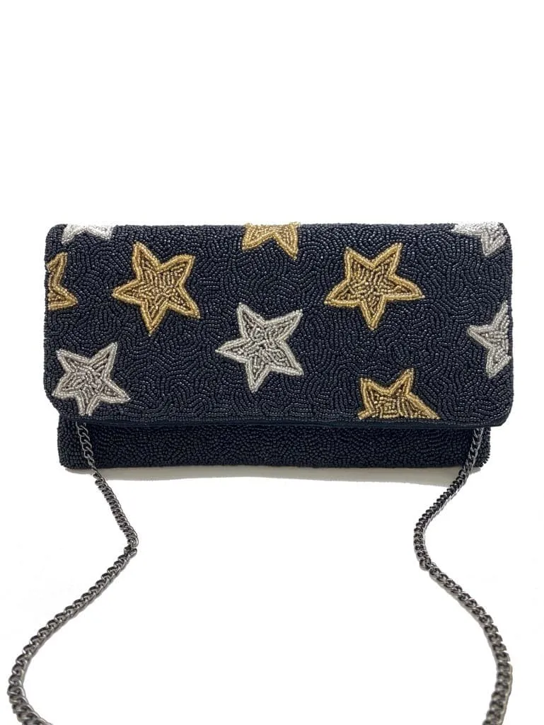 Stars Beaded Clutch