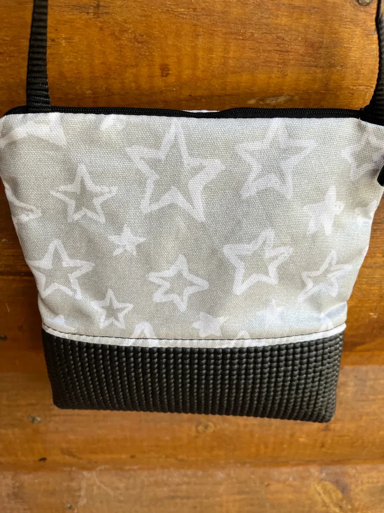 Stella Black Cross Body Purse- Star Print Fabric