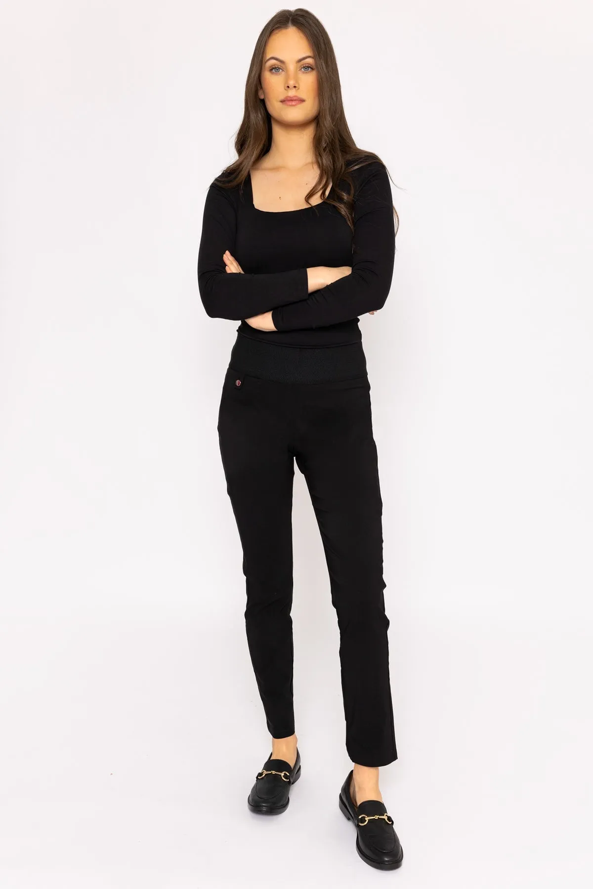 Straight Leg Bengaline Pant in Black