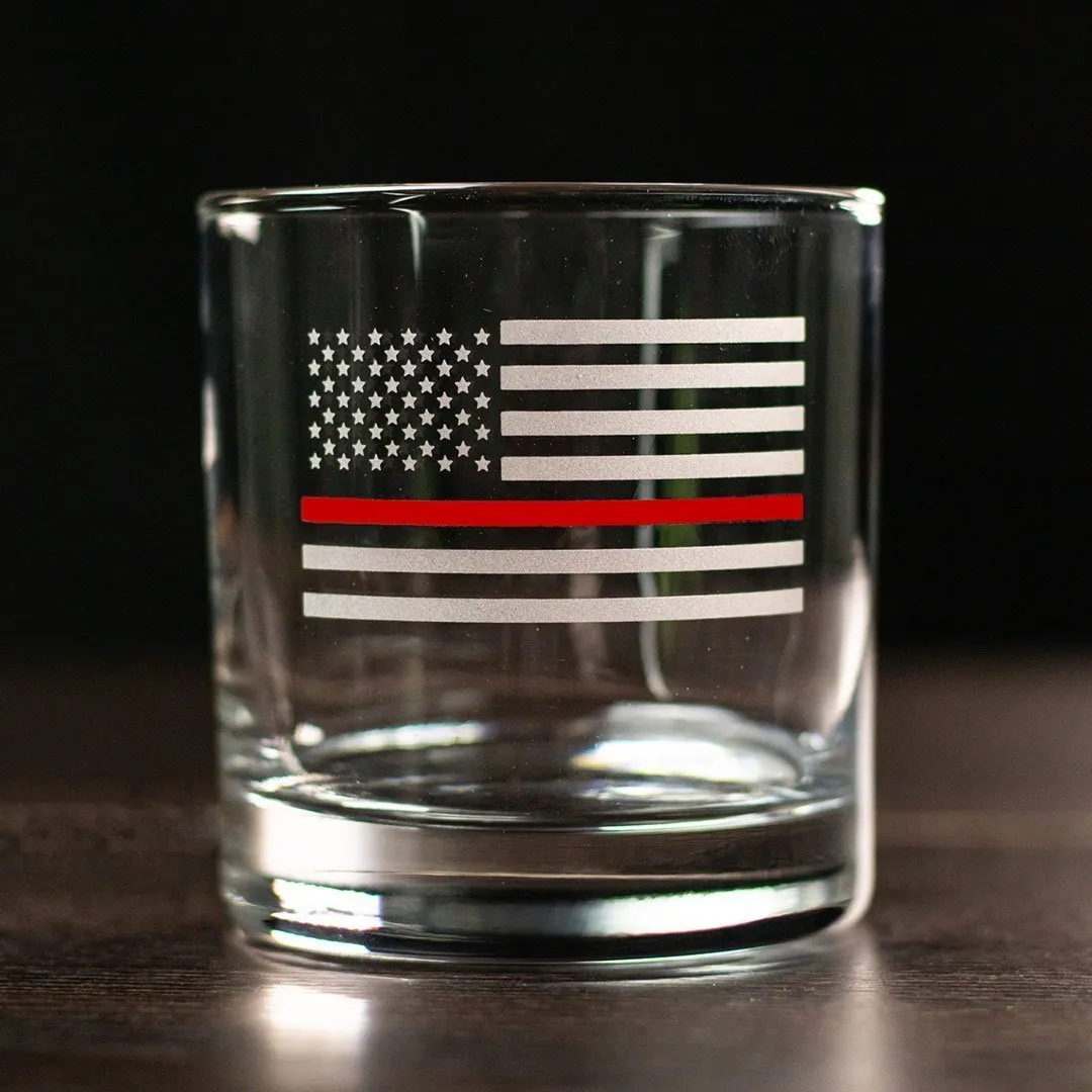 Thin Red Line Rocks Glass - 11oz