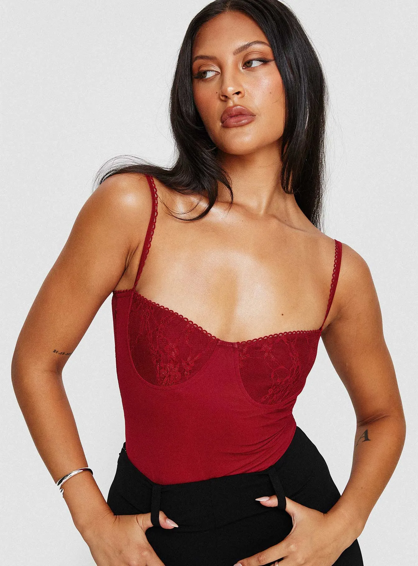 Verica Bodysuit Red