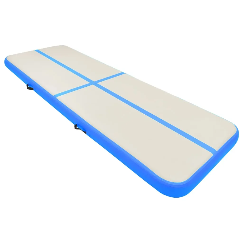 vidaXL Inflatable Gymnastics Mat with Pump 400x100x20 cm PVC Blue