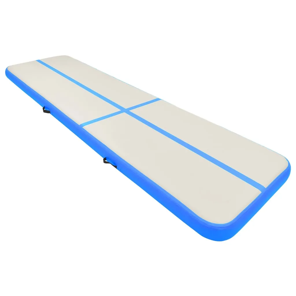 vidaXL Inflatable Gymnastics Mat with Pump 600x100x15 cm PVC Blue