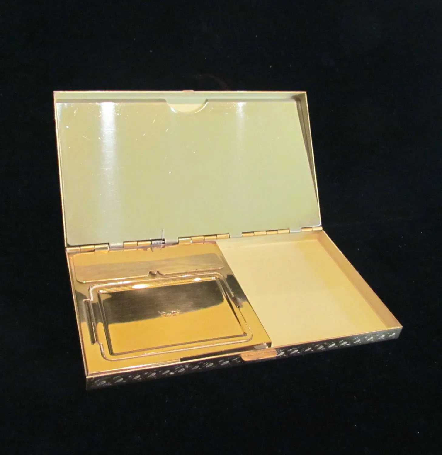 Vintage Volupte Compact Purse & Cigarette Case 1950s Enameled Asian Animal Design GORGEOUS