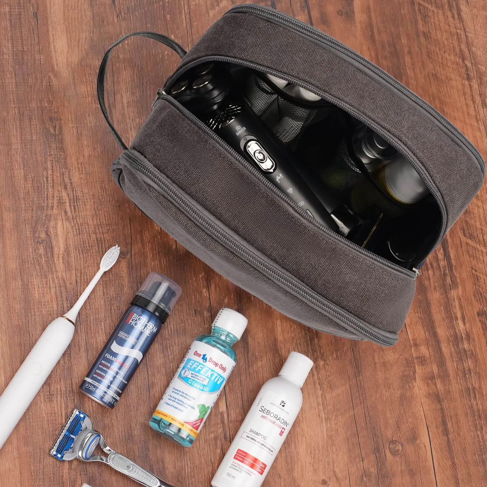 WANDF Canvas Travel Toiletry Bag Mens