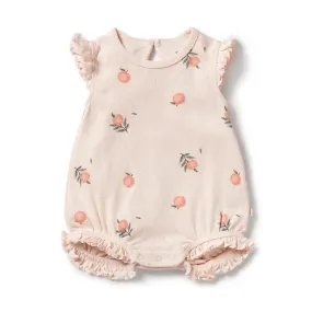 WILSON & FRENCHY  PEACHES POINTELLE RUFFLE GROWSUIT