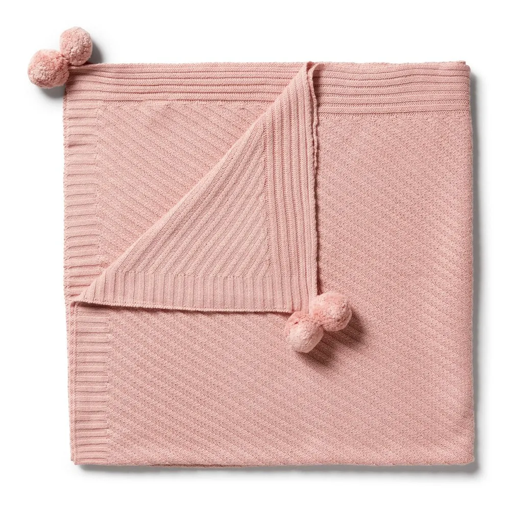 Wilson Frenchy Knitted Jacquard Blanket - Rose